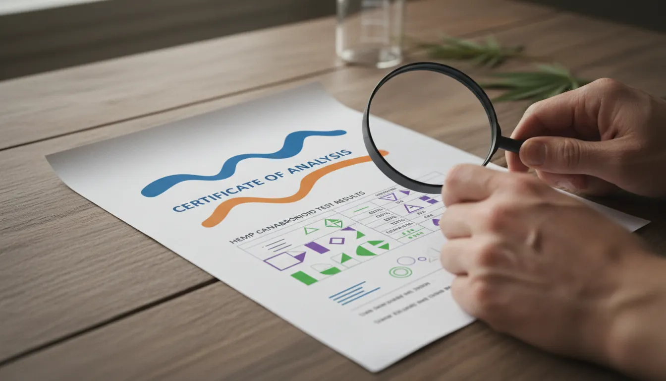 Certificate of analysis showing hemp cannabinoid test results